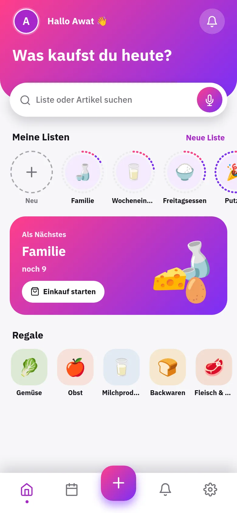 Eine Liste für die ganze Familie.