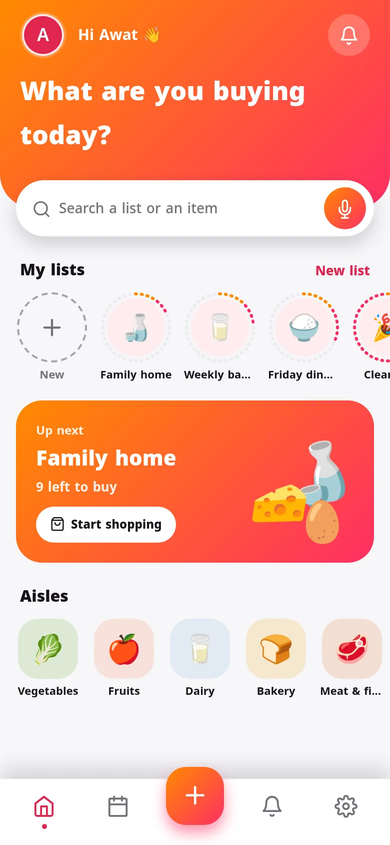 One list for the whole family.